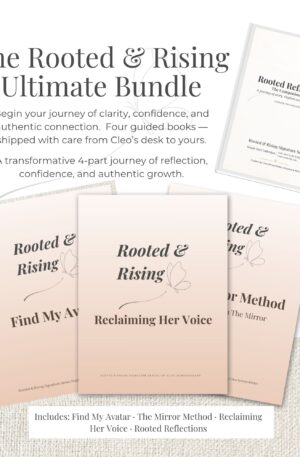 Rooted & Rising Ultimate Bundle — four guided self-discovery books by Cleo Schoenfelder designed to help women find clarity, confidence, and authentic connection.