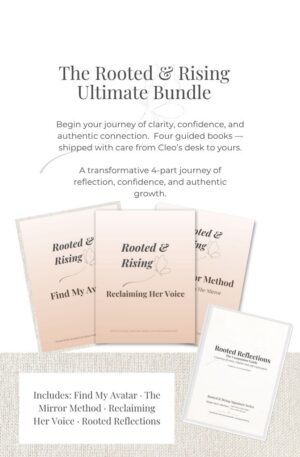 Rooted & Rising Ultimate Bundle — four guided self-discovery books by Cleo Schoenfelder designed to help women find clarity, confidence, and authentic connection.